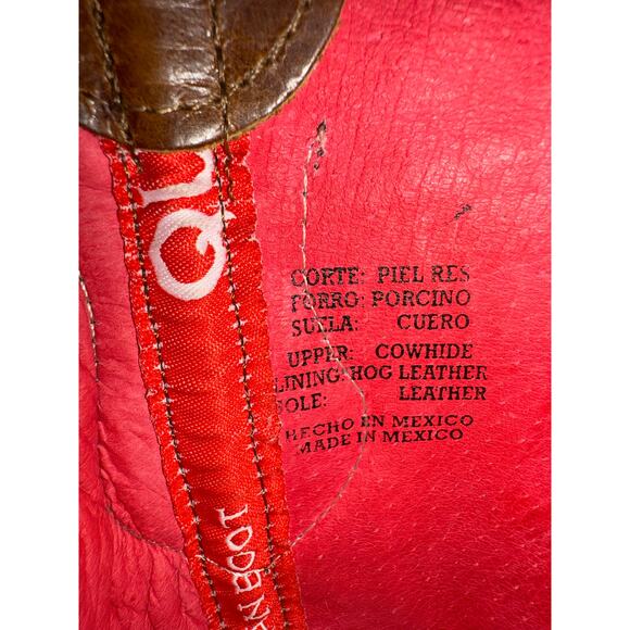 Quincy Women’s leather Square Toe cowgirl Boot in Honey w/ Roses embroidery 6.5 - Picture 11 of 15